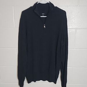 Charcoal Black 1/4 Zip-Up Light weight Sweater Tall